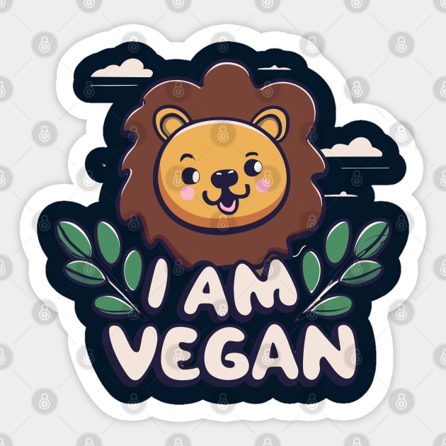 Vegan lion Sticker by Spaceboyishere